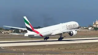Emirates Boeing 777-300ER - Takeoff - LMML/ Malta International Airport
