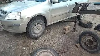 Замена колёс с помощью минипогрузчика