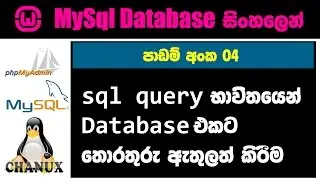 Sinhala mysql tutorial 04 - how to insert data into phpmyadmin database by chanux