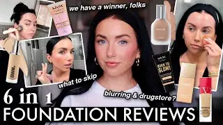 6 in 1 FOUNDATION REVIEWS! 👍🏻 👎🏻 haus labs, makeup by mario, nyx, valentino, iconic london...