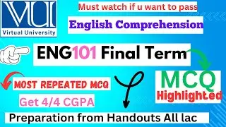 ENG101 Final term preparation || eng101 current paper REPEATED MCQ || Helper0711