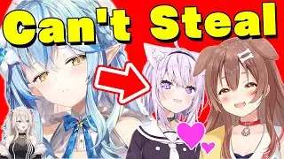 Yukihana Lamy tries to steal Okayu from Korone, but returns to Botan【Eng sub】