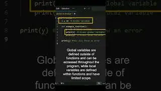 Global vs Local variables in 