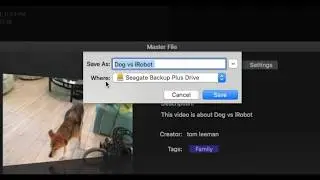 How to export a master file on to an external hard drive from FCPX