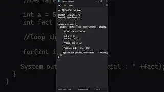 Factorial in #java |Code in| #trending #commandprompt #shorts