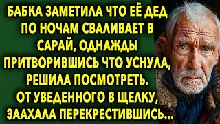 Бабка Заметила Что Ее Дед По Ночам Ходит В Сарай, Однажды Притворившись Что Спит, Решила Посмотреть