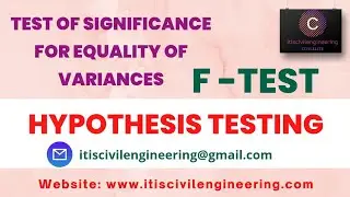 F Test - Test for equality of variances | Hypothesis Testing- Small Sample Tests