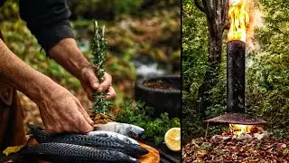 ♨️ Chimney Cooking: Serbian Style Rustic Smoked Mackerel 🐟