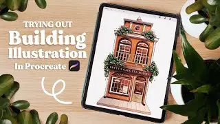 I tried drawing buildings (and enjoyed it?) 🏡 | Testing new art styles in Procreate