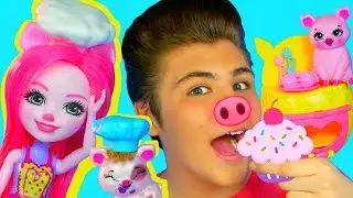 СЕМЕЙКА ХРЮШЕК 🐷Милая Свинка Пеппа / куколки Enchantimals 🐽 Энчаниималс обзор на набор Бига Егоров