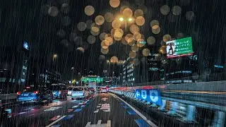 ☔️Driving on the Rainy Urban Highway😴Relax & Fall Asleep Fast 💤