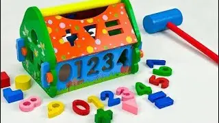 Best Learn Numbers & Counting 1 - 10, Shapes with Wooden Toys | Preschool Toddler Learning Video
