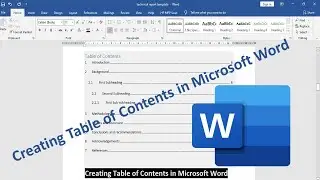 Creating a Table of Contents in Microsoft Word : The simple way of adding Table of Contents in Word