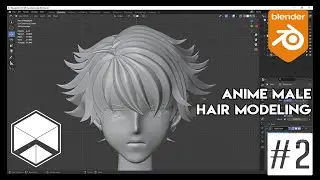 Blender 2.92: Anime Male Hair Modeling WIP 2021 #2