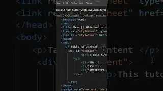 Watch full video on how to do toggle show and hide button in a website 