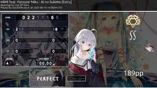 【Osu】MIMI feat. Hatsune Miku - Ai no Sukima [Extra 5.09⭐] +HD (100.00%)