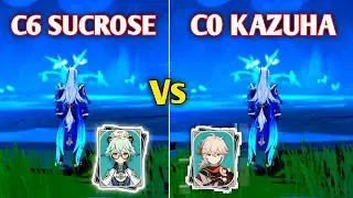 C0 Kazuha Vs C6 Sucrose  ?? Who is Best In Buffs !! [Genshin impact]