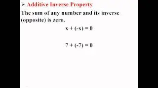 Additive Inverse Property