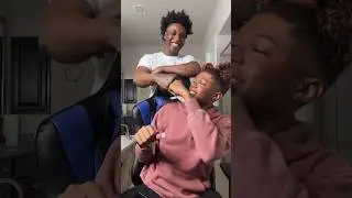 Annoying my husband while he style my hair