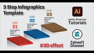 Adobe Illustrator Tutorials - Steps 3D infographic template