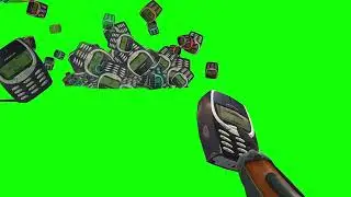 Nokia 3310 - Phone Grenade in First Person [GREEN SCREEN]