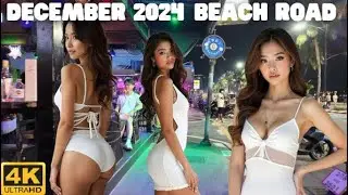 How is Pattaya Beach Road Now 2024 December? (Opposite Side) High Season 4K Walking Tour - Thailand