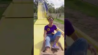 Meekah On The Big Yellow Slide! 