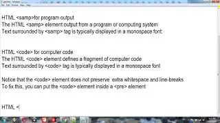 HTML Computer Code Elements,kbd For Keyboard Input,samp For Program Output,code For Computer Code,va