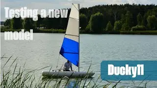 Testing a new model Ducky11 / inflatable sailing catamaran / надувной парусный катамаран