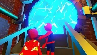 ПАРКУР ДО ПОРТАЛА В HUMAN FALL FLAT пластилиновые герои Володя Человек Паук и Железный Человек