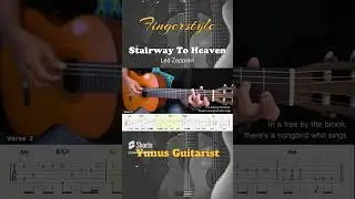 Stairway to Heaven - Led Zeppelin - Fingerstyle Guitar Tutorial + TAB & Lyrics  