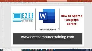 Microsoft Word- How to Apply a Paragraph Border