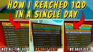 😲How I did 1.7 QD and Reached #3 Daily Leaderboard and All-Time [HONEYDAY] | Bee Swarm Simulator