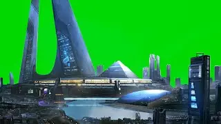 Futuristic City Green Screen + Free Stock