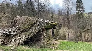 How young guys live far away in the mountains under beautiful landscapes