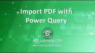 Import PDF to Excel with Power Query