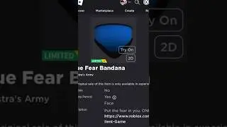 ( Limited UGC Item ) How to get BLUE FEAR BANDANA ROBLOX ( 2023 ) DeanOfficial YT