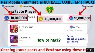 Pes Mobile Unlimited Coins, Gp, eFOOTBALL Points(Hack new technique )🤑 Opening Iconic packs | True?