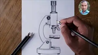 How to draw microscope/Draw microscope in simple way.