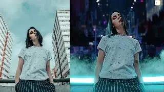 Photoshop Tutorial - Neon Glowing Smoke Effect Photo Manipulation