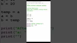 how to swap two numbers using third variable in python 