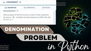 Denomination problem solved in python