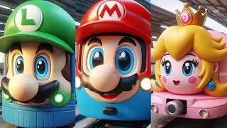Mario Brothers In The Form Of a Train All Characters