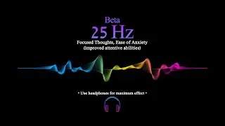 25 hz | Beta | Pure Tone | Binaural Beats | Anxiety | Focus | Concentration | Black Screen