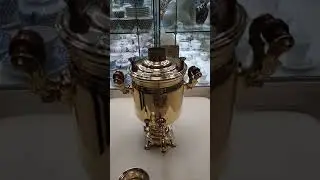 Угольный самовар на дровах с гербом России