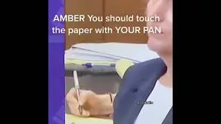 Amber Heard taking notes but her pen isn't touching the notebook | Amber heard pretends taking notes