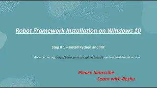 How to Install Robot framework On Windows 10