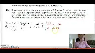 решение задач составлением уравнений № 796 подробное решение