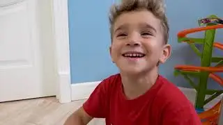 The toy train turned to real. Lev and Gleb ride on high speed train and have fun.
