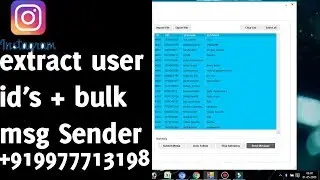 Auto Insta Sender 2019!! Bulk insta msg Sender!! scrap UID from insta +917509166854